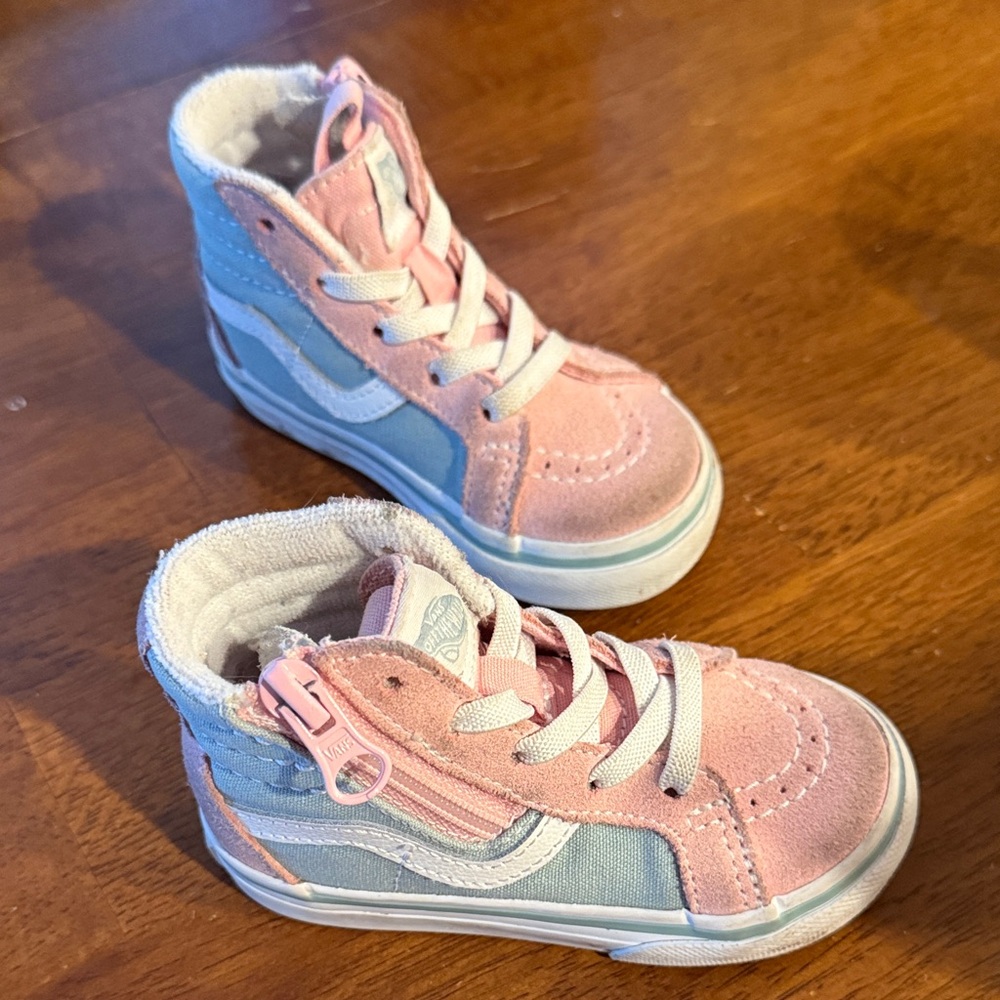 Vans Toddler High-Top Sneakers - Pink and Light Blue